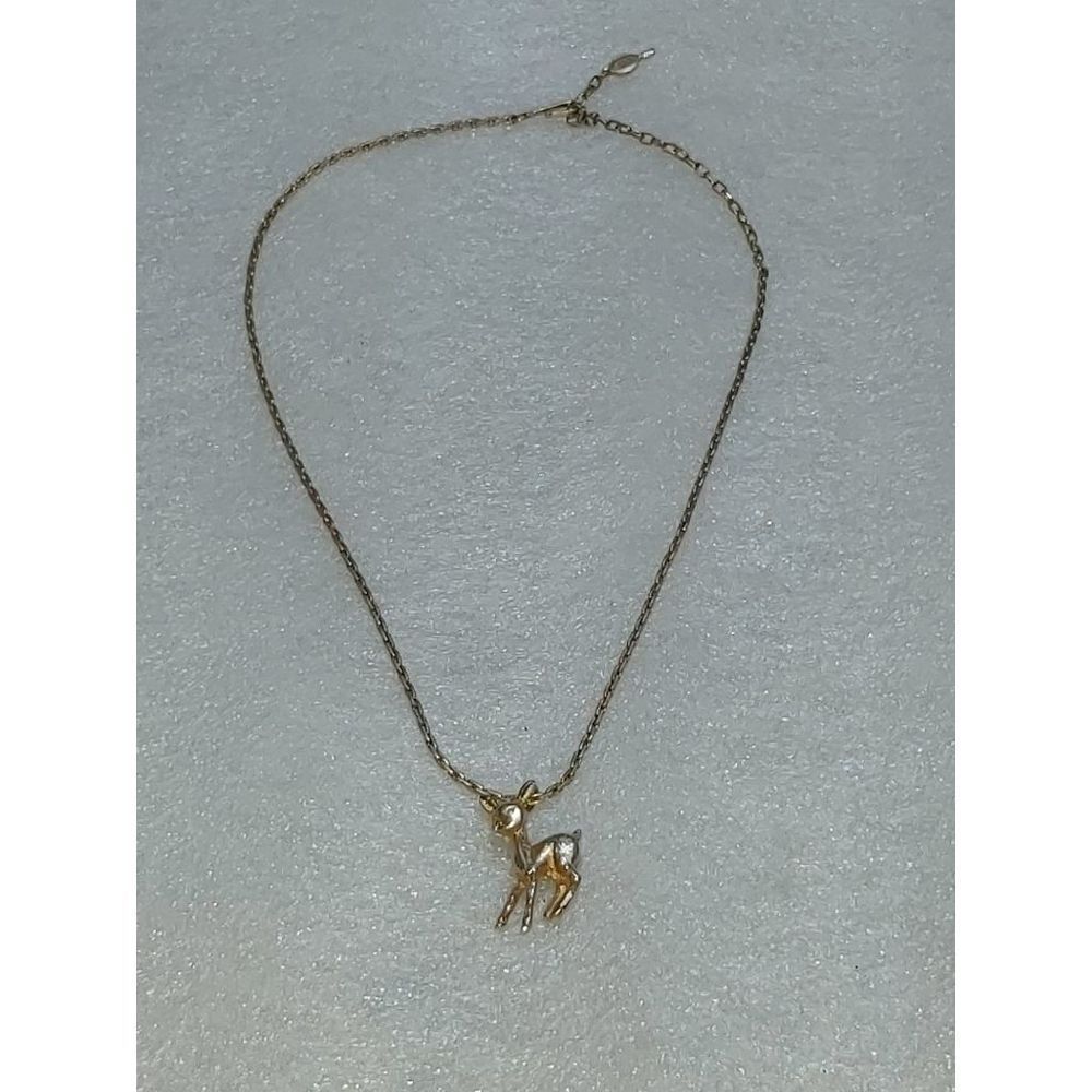 VINTAGE SARAH COV GOLD CHAIN & LAREG FAWN GOLD PENDENT